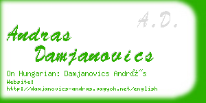 andras damjanovics business card